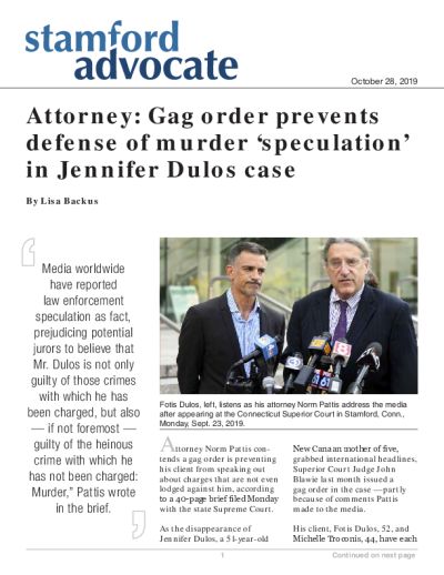 Attorney: Gag order prevents defense of murder ‘speculation’ in Jennifer Dulos case