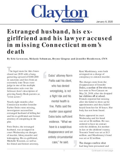 Estranged husband, his ex-girlfriend and his lawyer accused in missing Connecticut mom's death