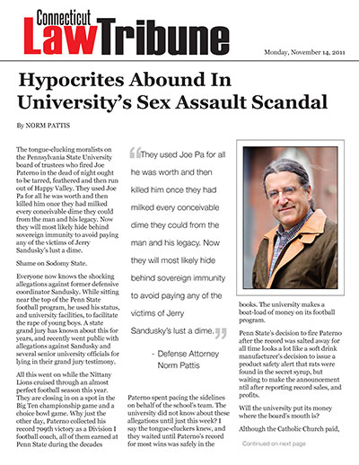 Hypocrites Abound In University’s Sex Assault Scandal