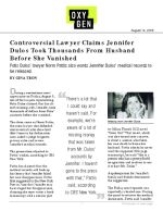 Controversial Lawyer Claims Jennifer Dulos Took Thousands From Husband Before She Vanished