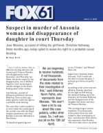Suspect in murder of Ansonia woman and disappearance of daughter in court Thursday