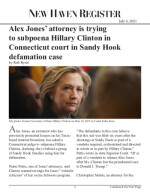 Alex Jones' attorney is trying to subpoena Hillary Clinton in Connecticut court in Sandy Hook defamation case